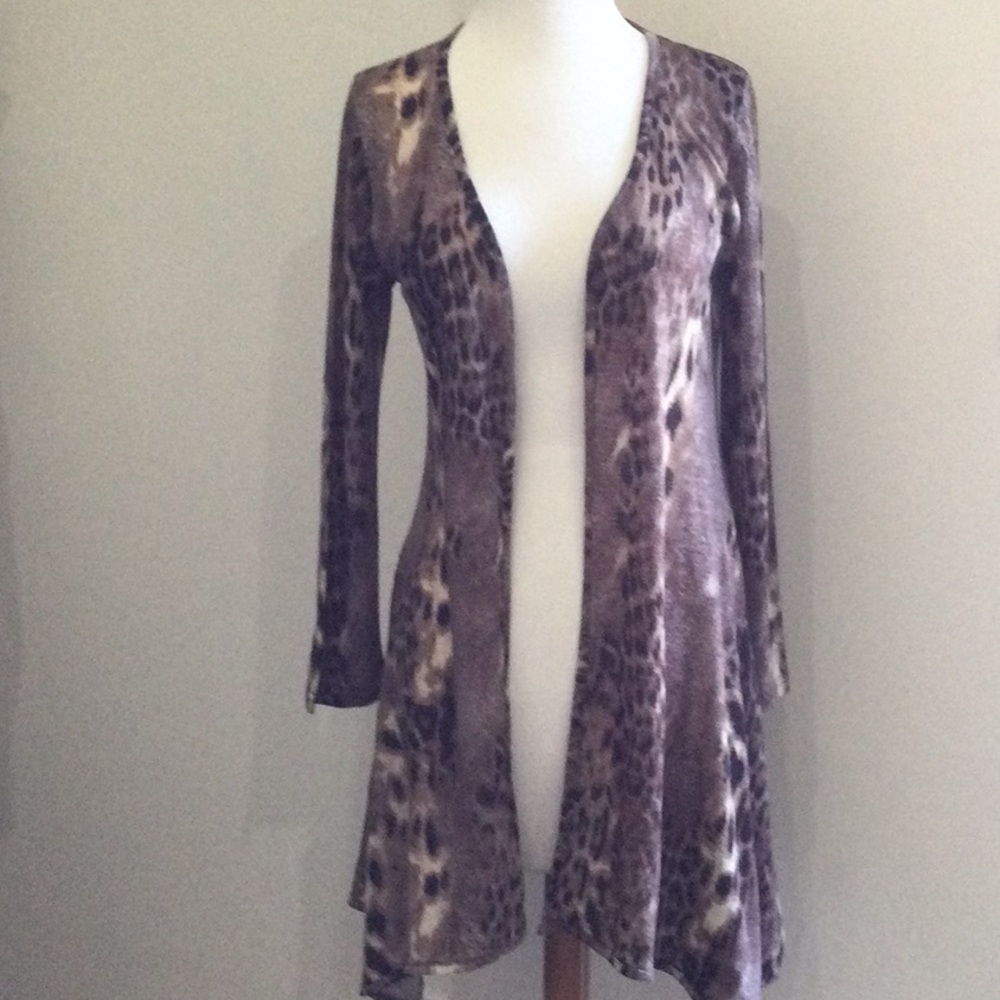 Leopard Print Open Front Cardigan
